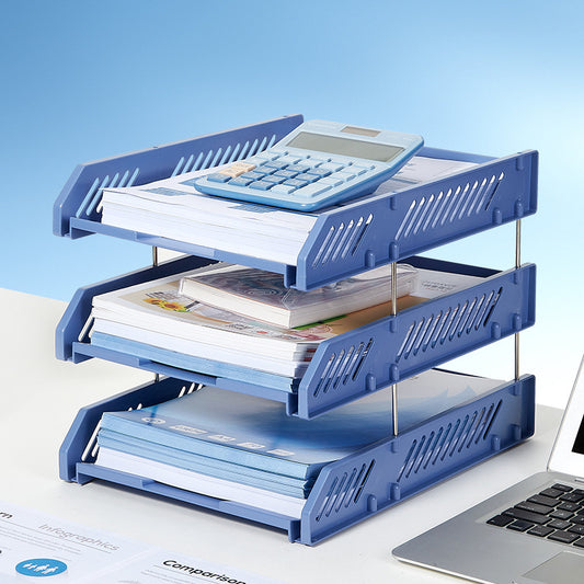 Comix Plastic File Office Desk Rack 3 Layer Plastic Office