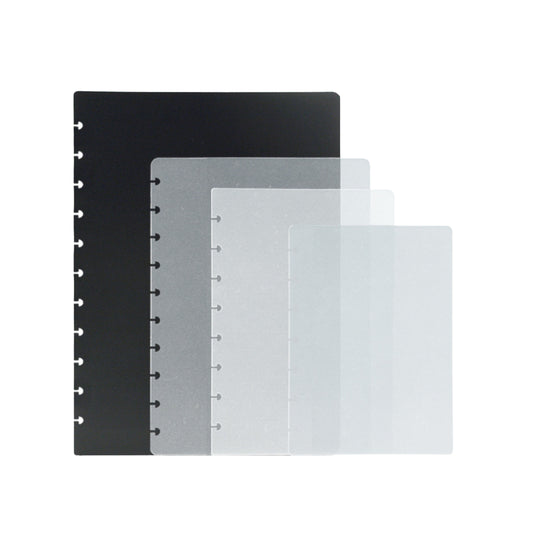 Mushroom Hole Pp Binder Black Semi Transparent Cover Detachable Replaceable