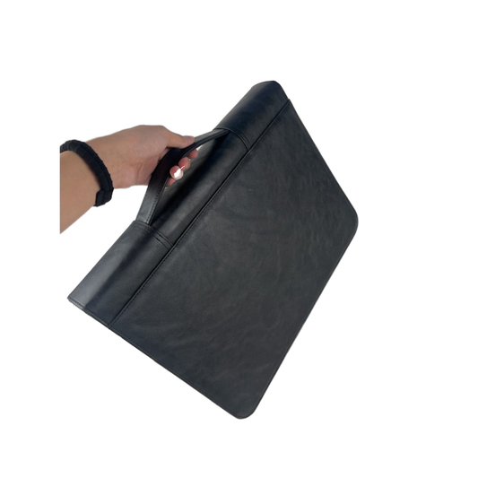 Pu Document Briefcase Water Resistant Inch Laptop Fit Multi Pocket Daily Commute