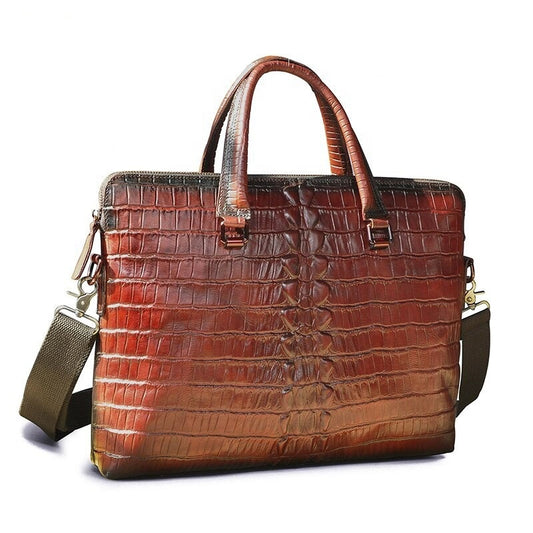 Genuine Leather Fashion Business Briefcase Messenger Tote Portfolio Bag